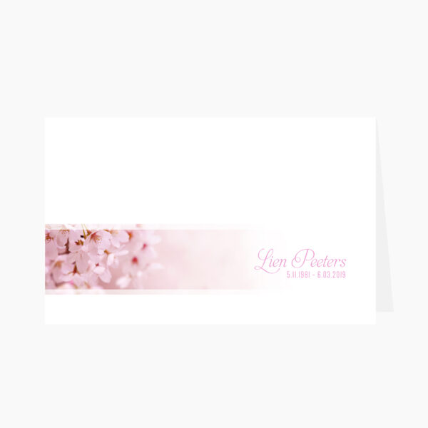 Rouwbrief roze bloemen