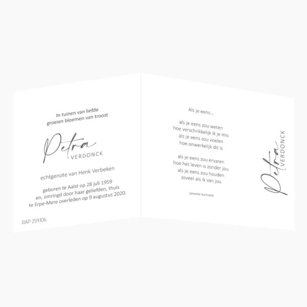 rouwprentje witte calla