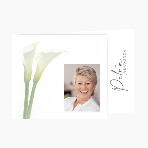 rouwprentje witte calla