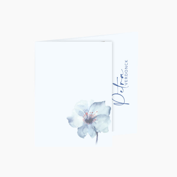 rouwprentje blauwe bloem