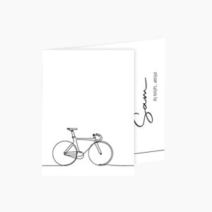 Rouwprentje met koersfiets