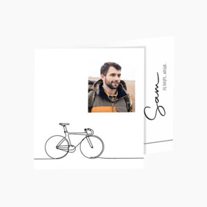 Rouwprentje met koersfiets