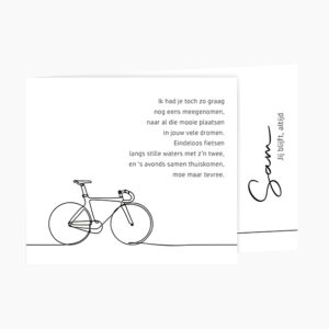 Rouwprentje met koersfiets