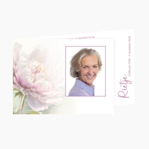 RB 1010 - rouwbrief pioen met strook
